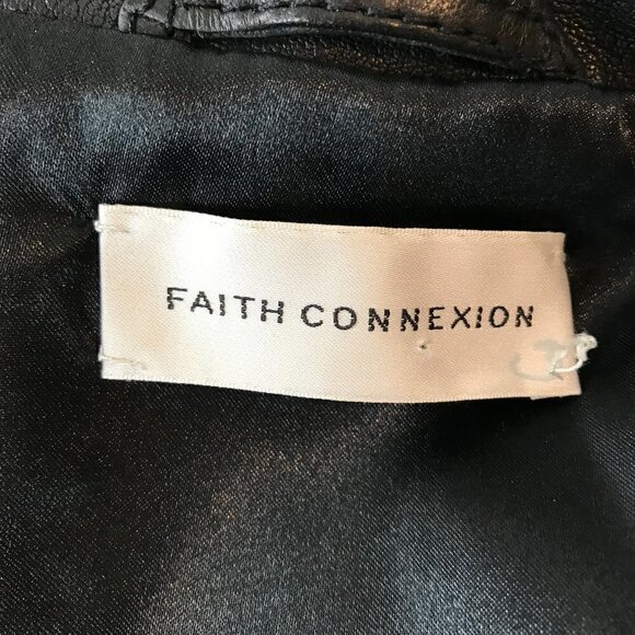 Faith Connexion Black Lamb Leather Biker  Vest Size 36 (S) - Picture 7 of 8